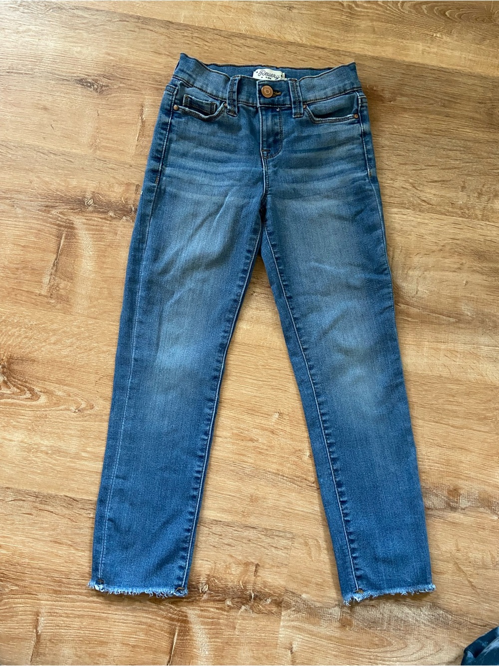 Kids Revelry Blue Ankle Skinny Jeans with Frayed Hem